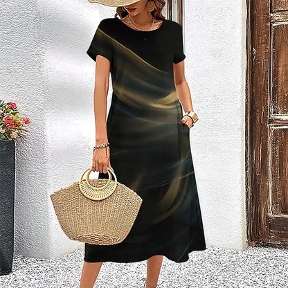 💖Femei de moda Abstract Line Print Rochii