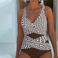 🌞🩱Costum de baie dintr-o singură piesă cu dungi casual pentru femei