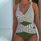 🌞🩱Costum de baie dintr-o singură piesă cu dungi casual pentru femei