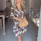 💞Rochie elegantă cu imprimare boemă și decolteu în V