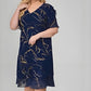 💖Femei cu mânecă scurtă Cascading imprimate rochie de sifon