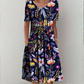 🏵️Rochie elegantă cu imprimeu floral și buzunare