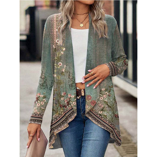 🔥Jacheta elegantă cu mâneci lungi și imprimeu floral