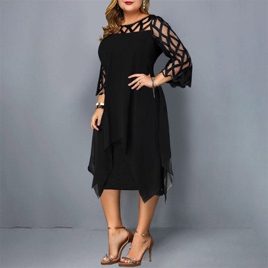 Rochie casual asimetrică cu decupaje pentru femei