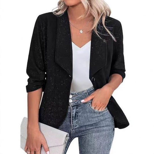 Blazer elegant, în culori uni, cu rever