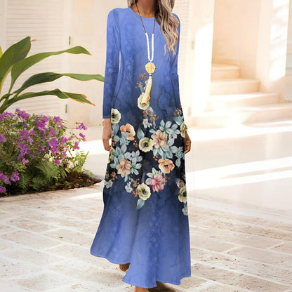 💝Rochie elegantă imprimată cu mânecă lungă